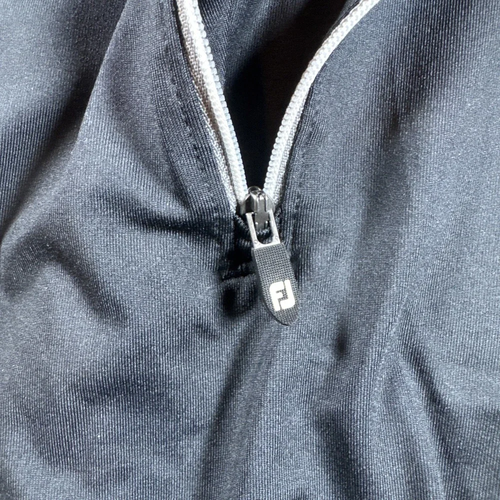 FootJoy Mens Sweatshirt Size XL‎ Black 1/4 Zip Pullover Sweater Golf Champion